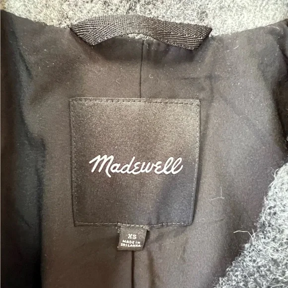 Madewell The Oversized Dorset Blazer Buffalo Check Boiled Wool, Grey/Black, XS - Picture 8 of 13